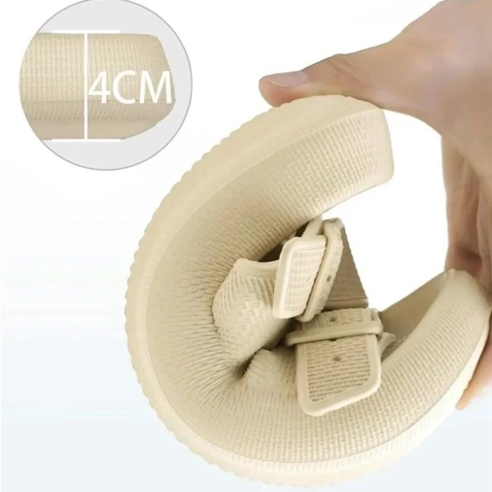 Cloud Slides for Women EVA Sandals Thick Sole Adjustable Buckles Slippers - Picture 3 of 7